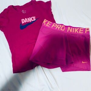 Nike Pink Dance Tee and Shorts Set